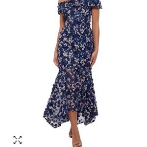 Xscape 3d floral off the shoulder dress size 8